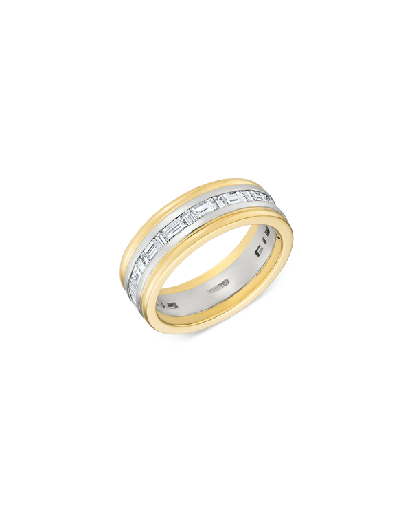 Two Tone Baguette Cut Chunky Band