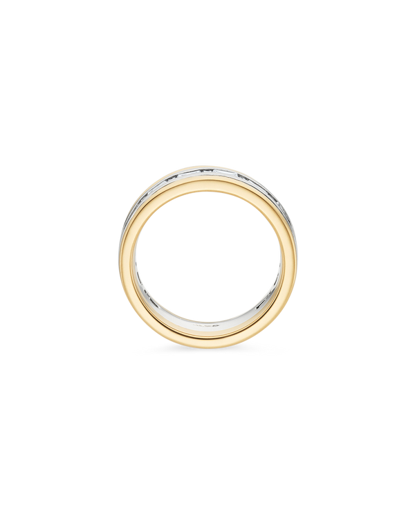 Two Tone Baguette Cut Chunky Band