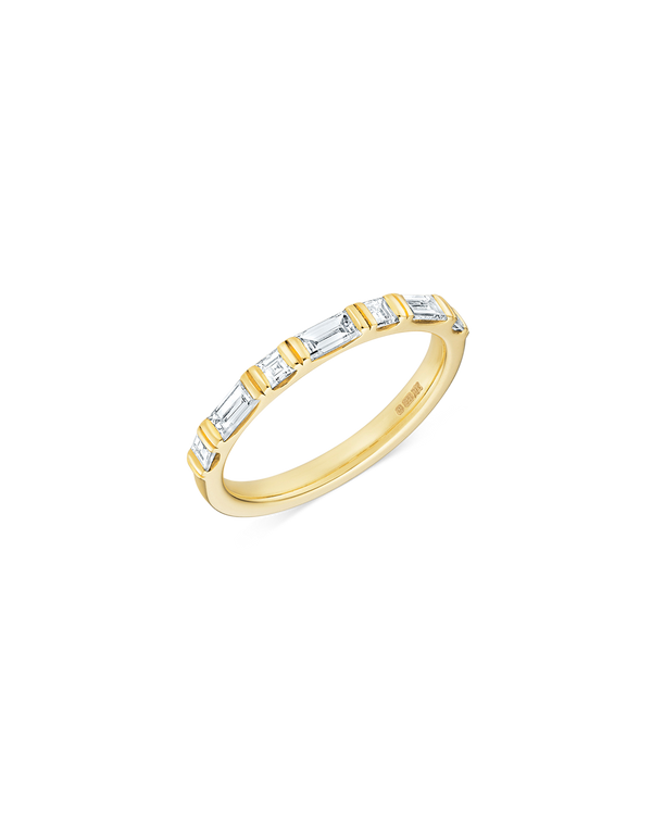 Carré and Baguette Cut Double Ridge Band