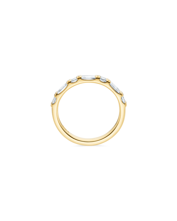 Carré and Baguette Cut Double Ridge Band