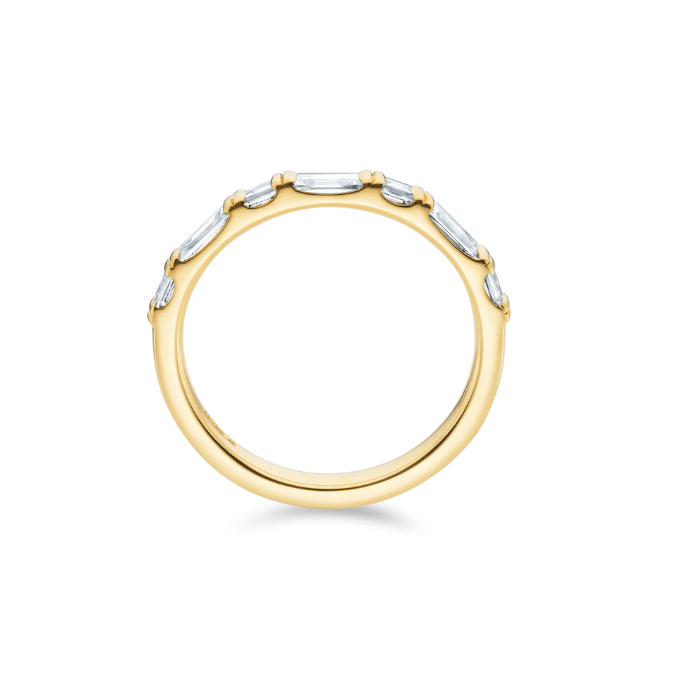 Carré and Baguette Cut Double Ridge Band