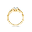 Bezel Set Brilliant Cut Ring with Double Ridged Band