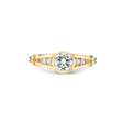 Bezel Set Brilliant Cut Ring with Double Ridged Band