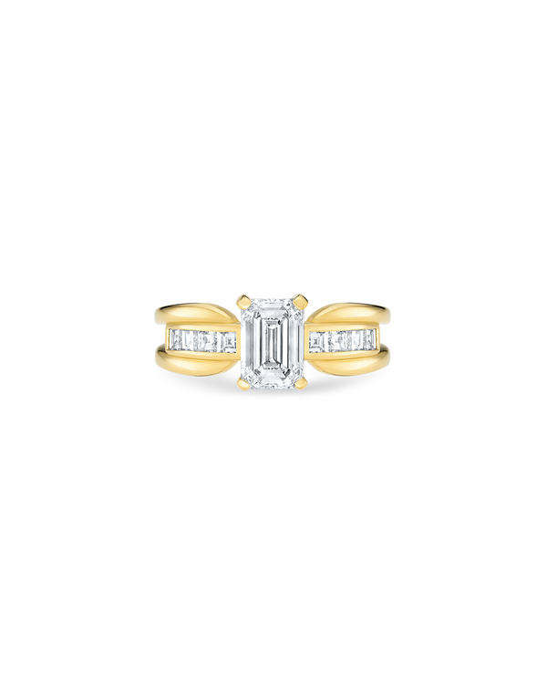 Emerald Cut Split Band Ring