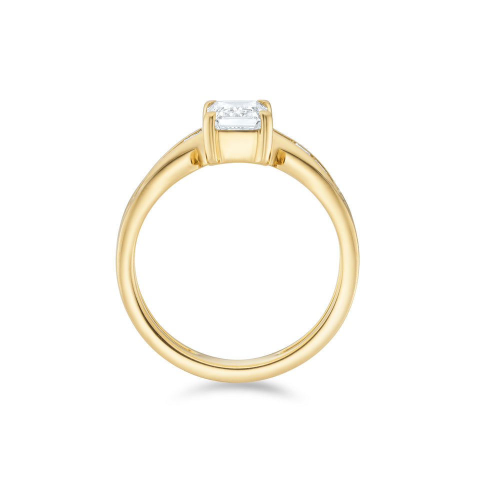 Emerald Cut Split Band Ring