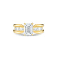 Emerald Cut Split Band Ring