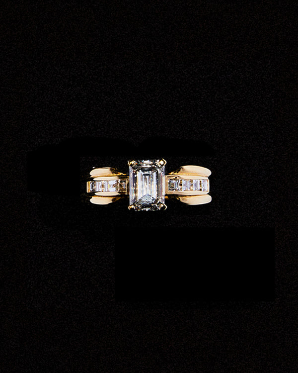 Emerald Cut Split Band Ring