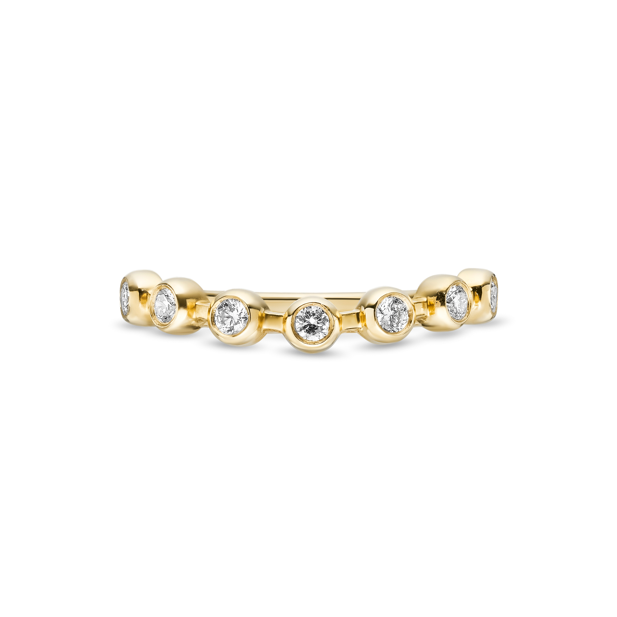 Scooped Brilliant Bezel Set Band