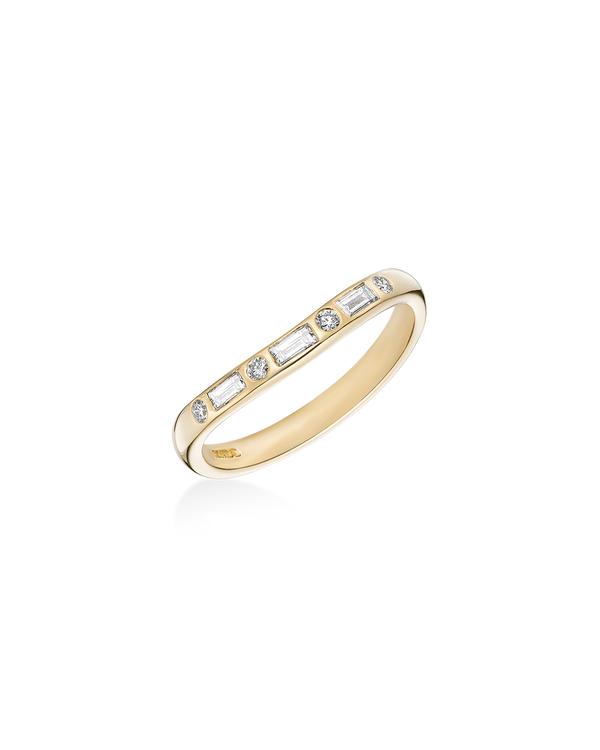 Scooped Brilliant and Baguette Cut Band