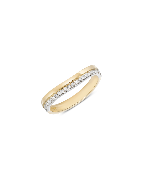 Scooped Two-Tone Pavé Band