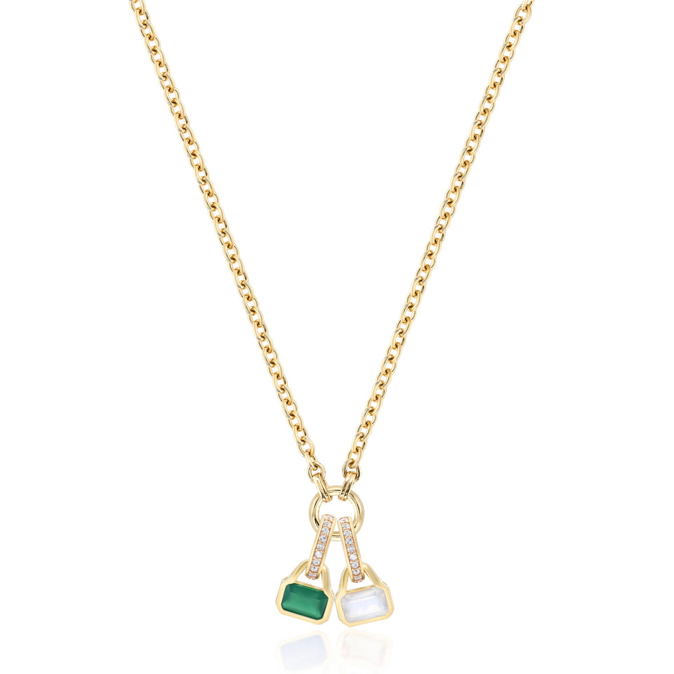 June: Moonstone Charm on Carrier Chain