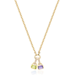 August: Peridot Charm on Carrier Chain