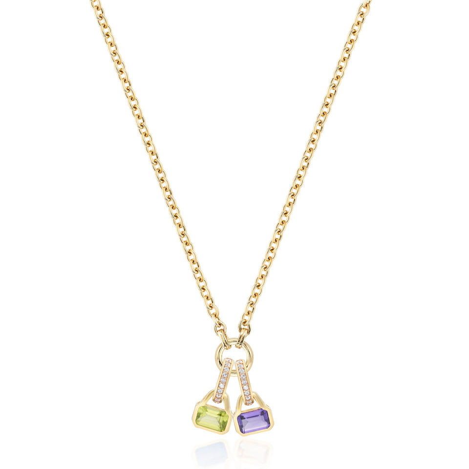 August: Peridot Charm on Carrier Chain