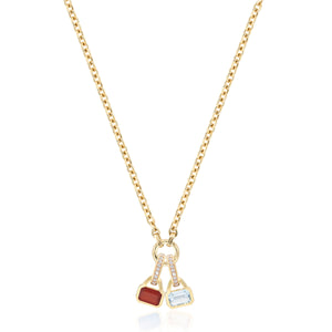 March: Blue Topaz Charm on Carrier Chain