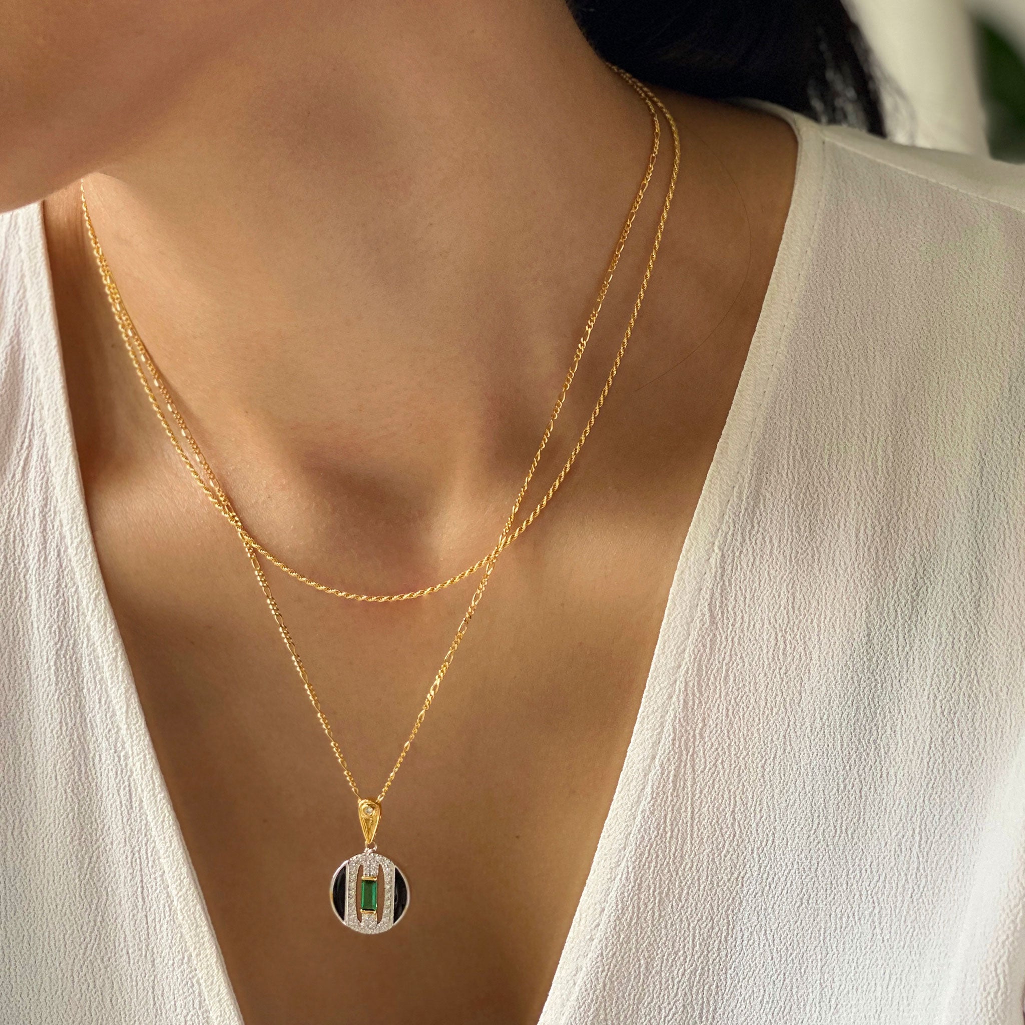 Daphne Necklace on Figaro Chain (Copy)