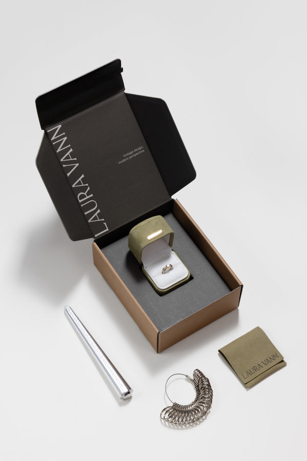 PACK: Gold Asscher Art Deco halo ring