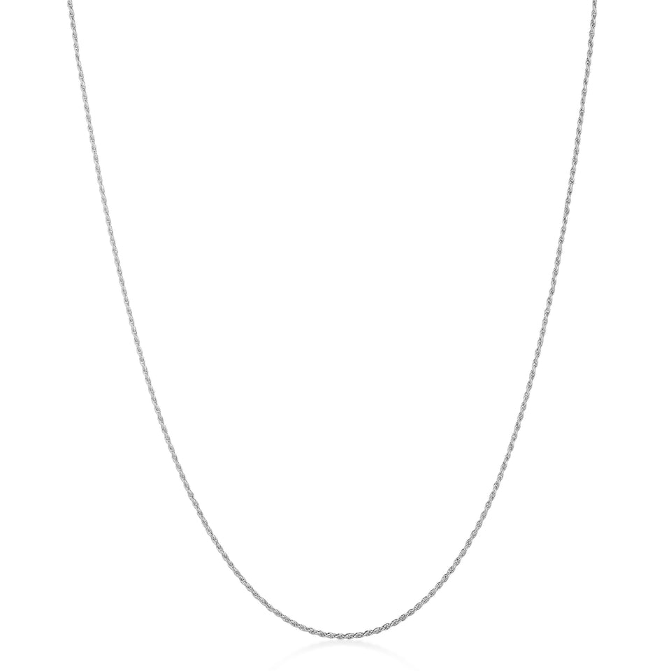 Rhodium plated Twisted Rope chain