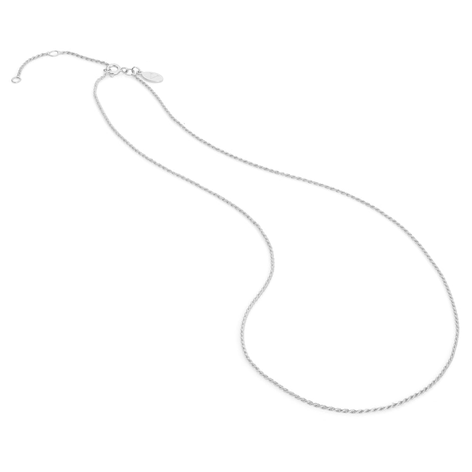 Rhodium plated Twisted Rope chain