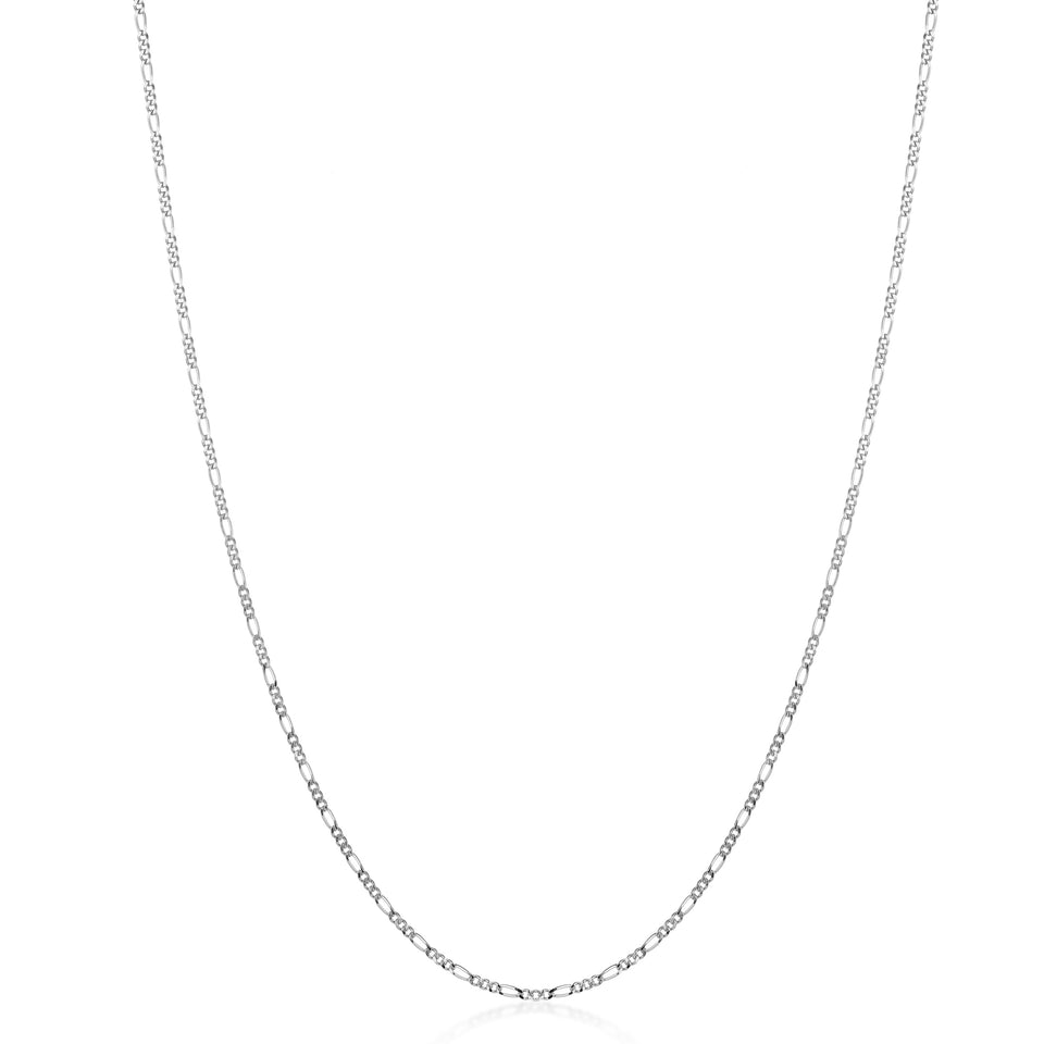 Rhodium plated Figaro chain