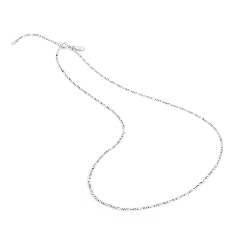 Rhodium plated Figaro chain