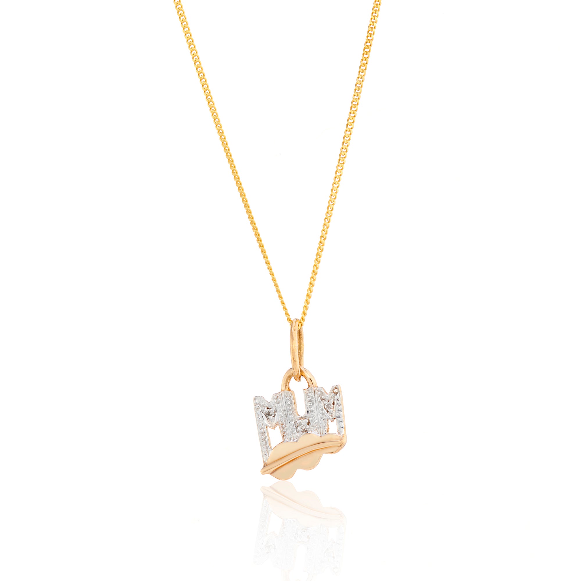 VINTAGE 9CT YELLOW GOLD MUM PENDANT