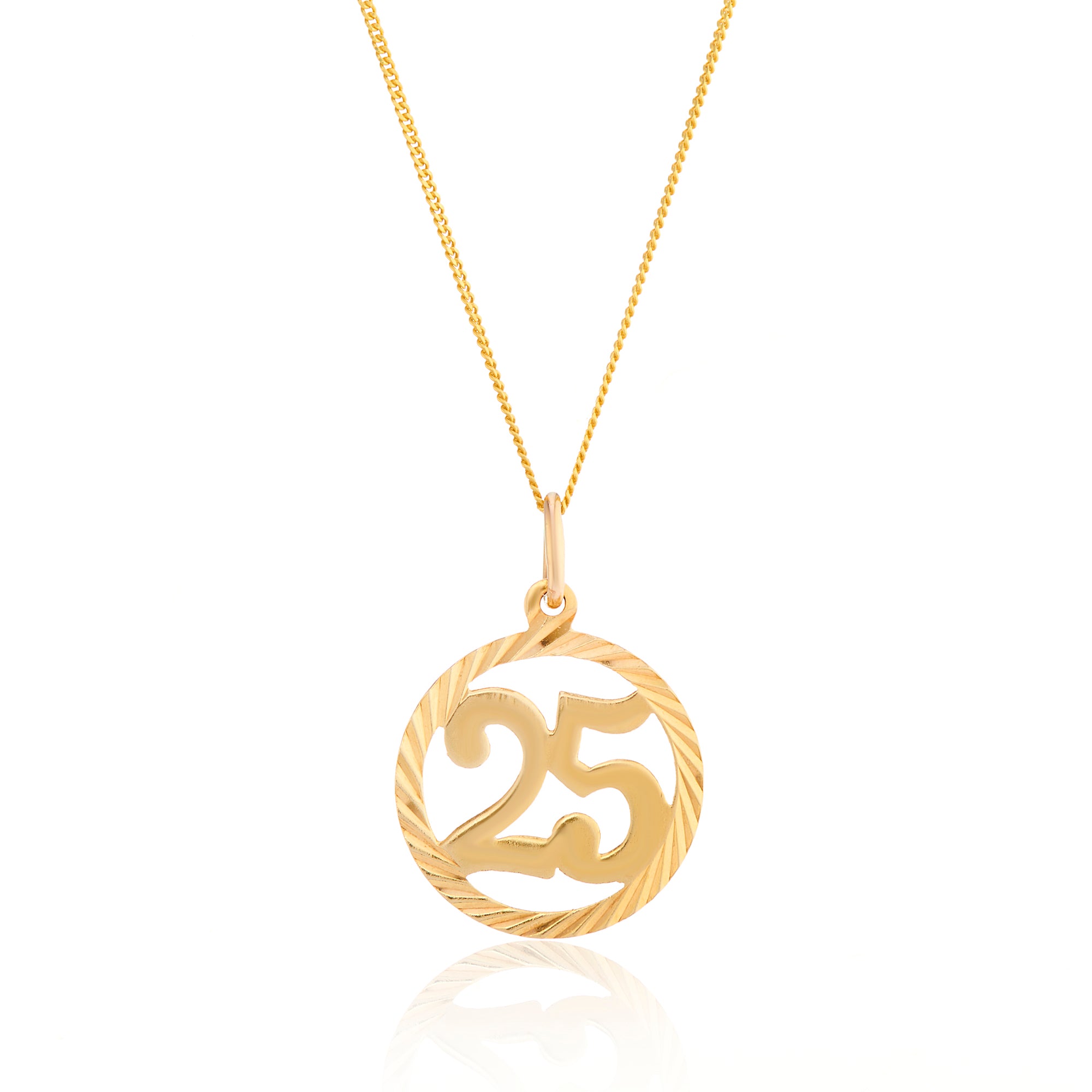 VINTAGE 9CT YELLOW GOLD 25 PENDANT
