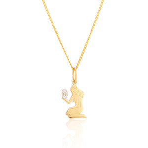 VINTAGE 9CT YELLOW GOLD VIRGO ZODIAC PENDANT