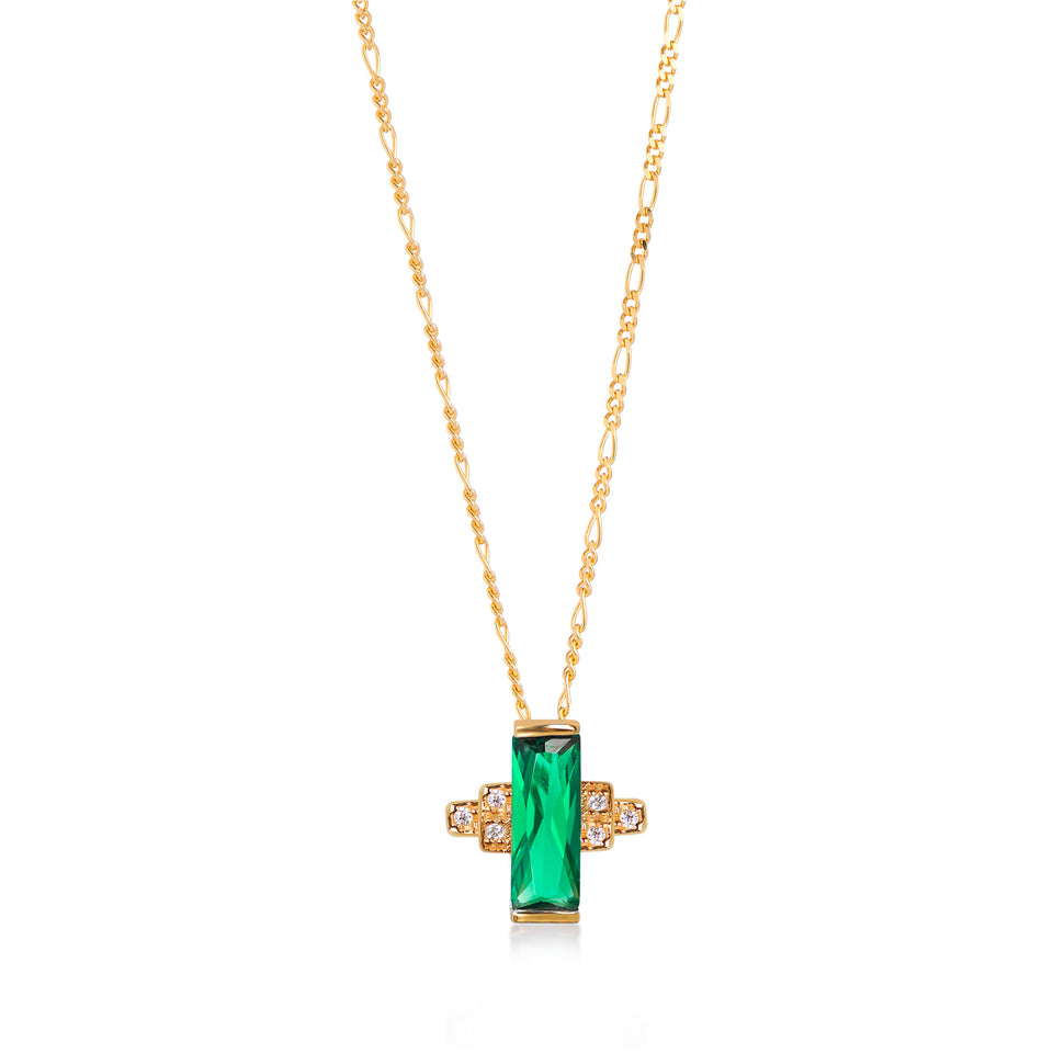 Audrey Necklace on Figaro Chain
