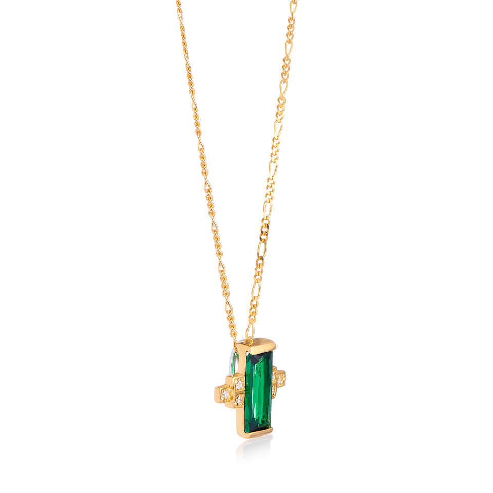 Audrey Necklace on Figaro Chain