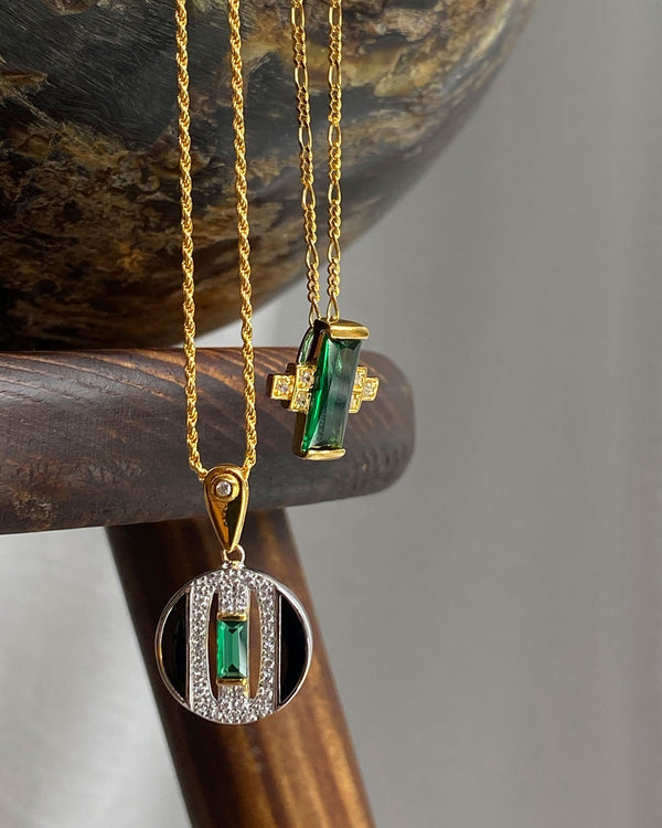 Audrey Necklace on Figaro Chain