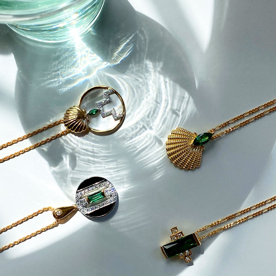 Pamela Shell Necklace on Figaro Chain