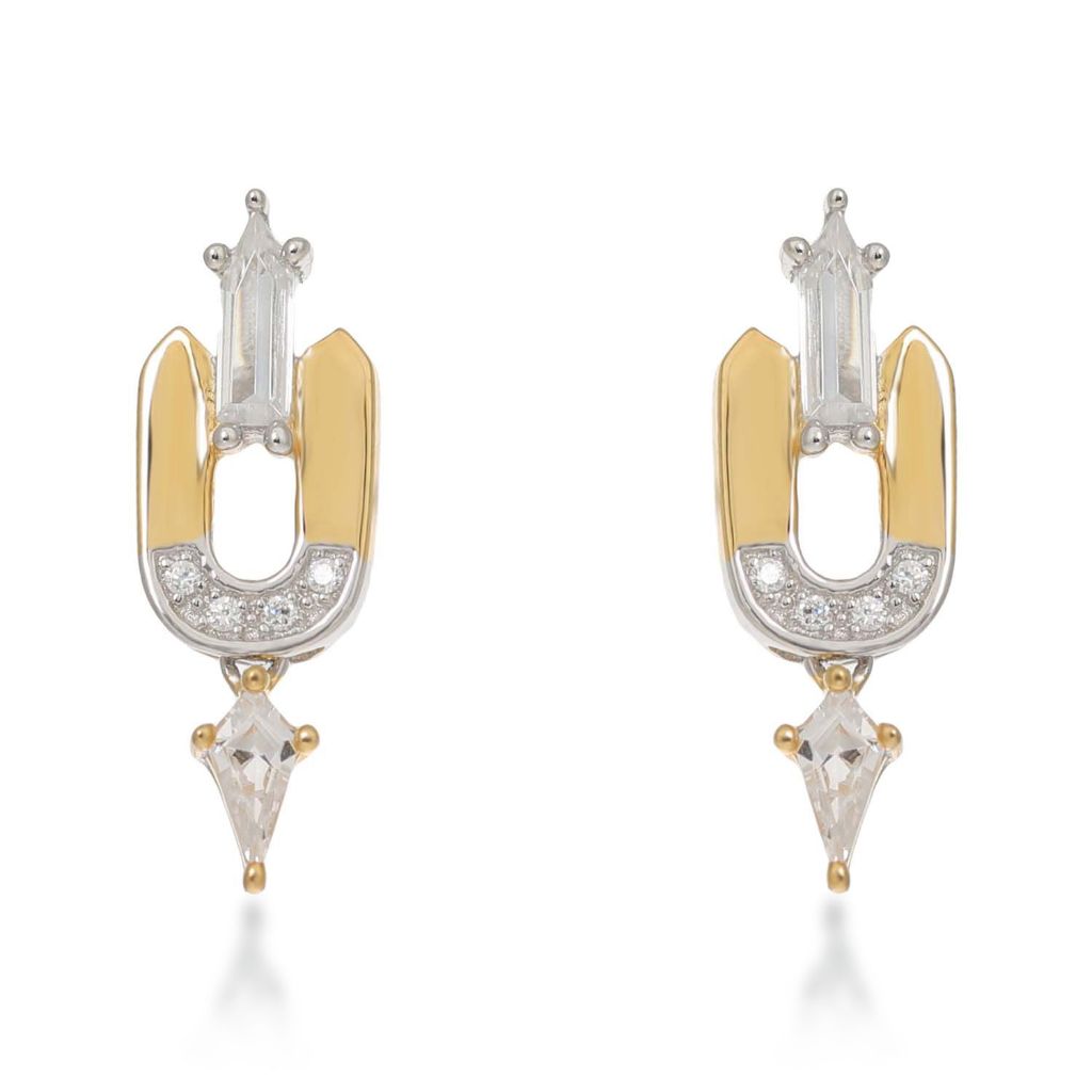 Leandra Sterling Silver Gold Stud Earrings