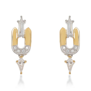 Leandra Sterling Silver Gold Stud Earrings