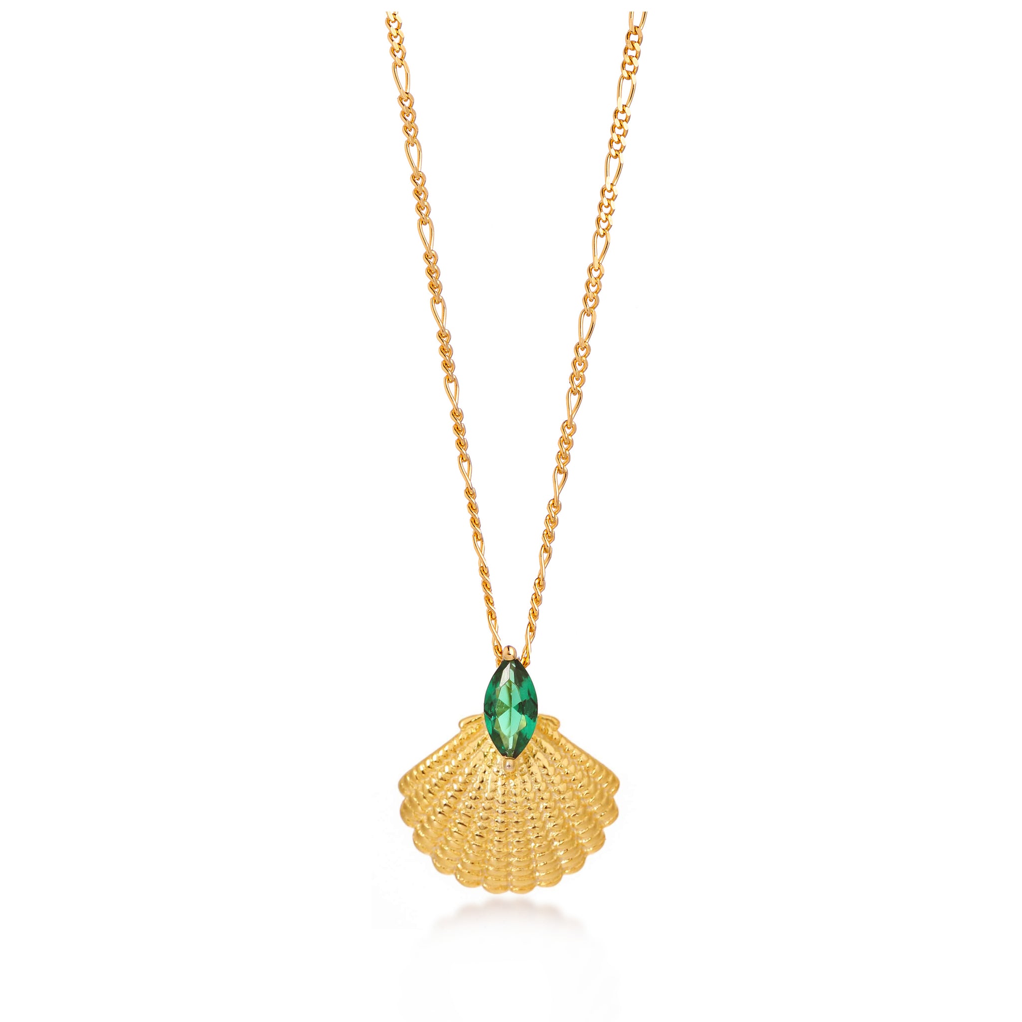 Pamela Shell Necklace on Figaro Chain