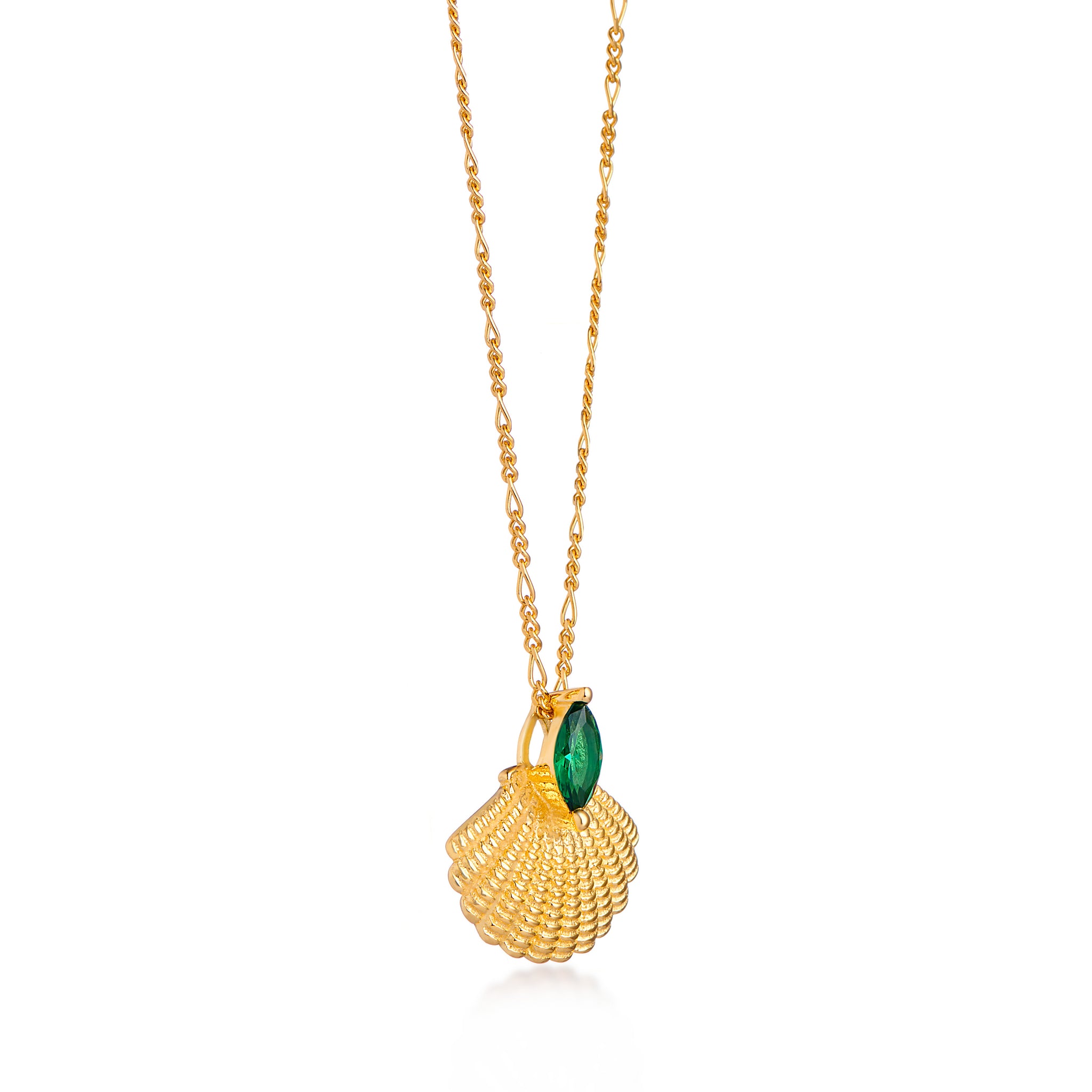 Pamela Shell Necklace on Figaro Chain
