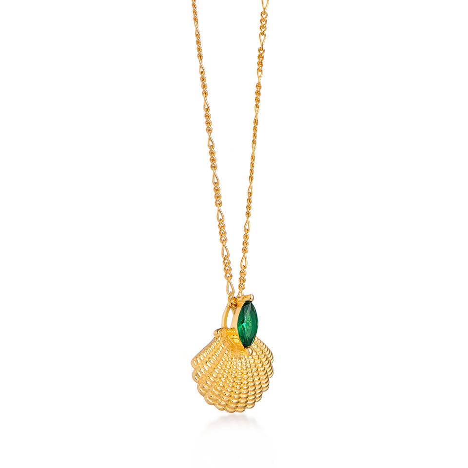 Pamela Shell Necklace on Figaro Chain
