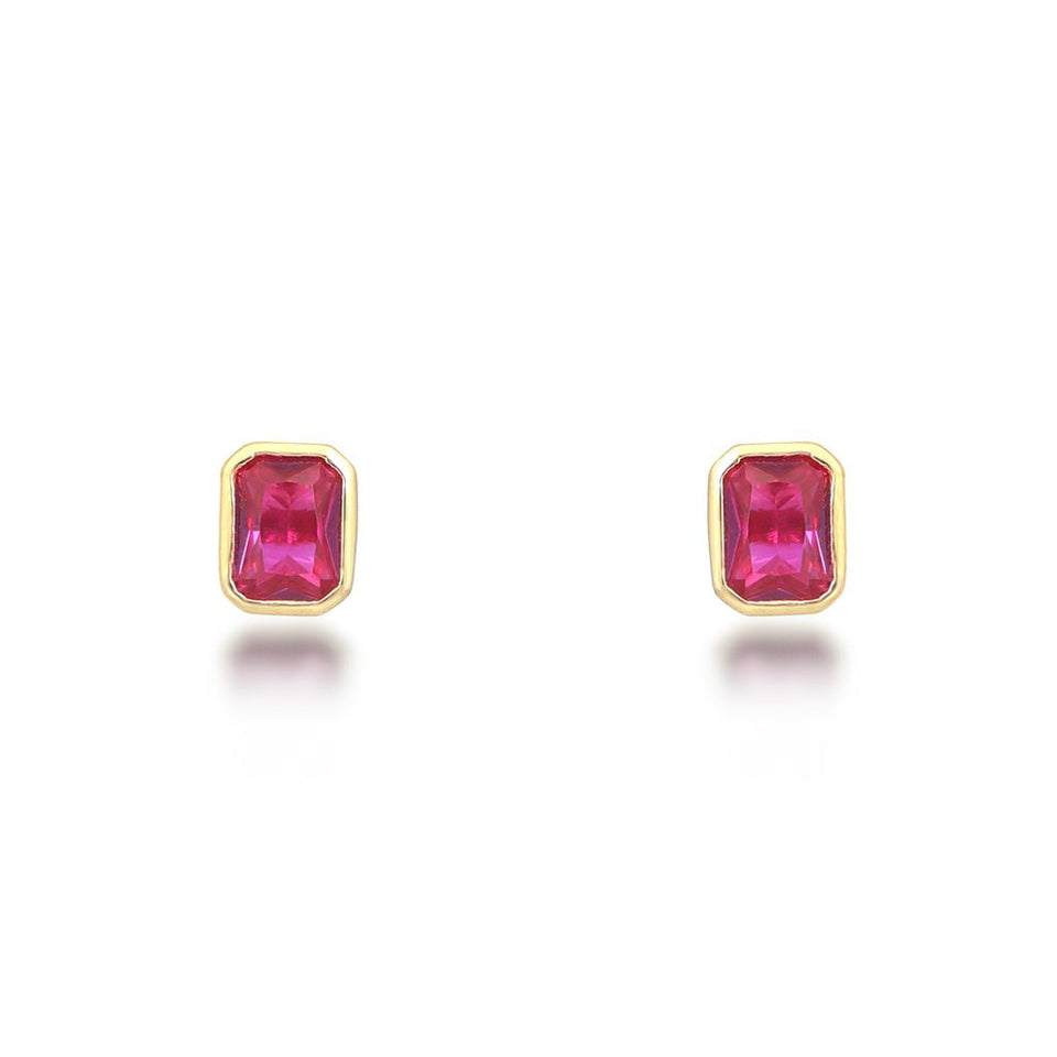 Isla Red Stud Earrings Earrings V by Laura Vann