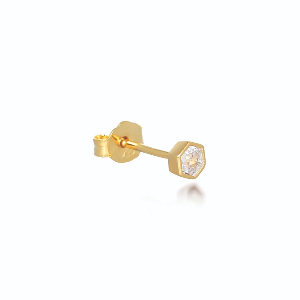 Tia Gold Stud Earrings Earrings V by Laura Vann