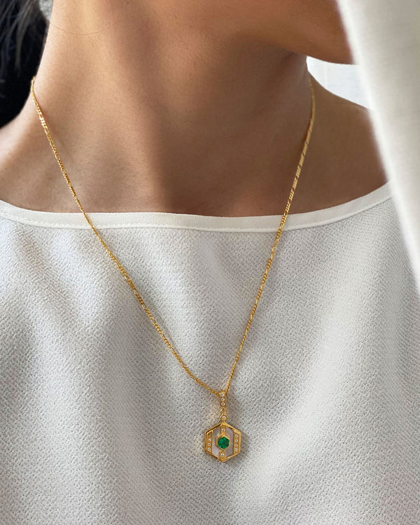 Darcy Necklace on Figaro Chain