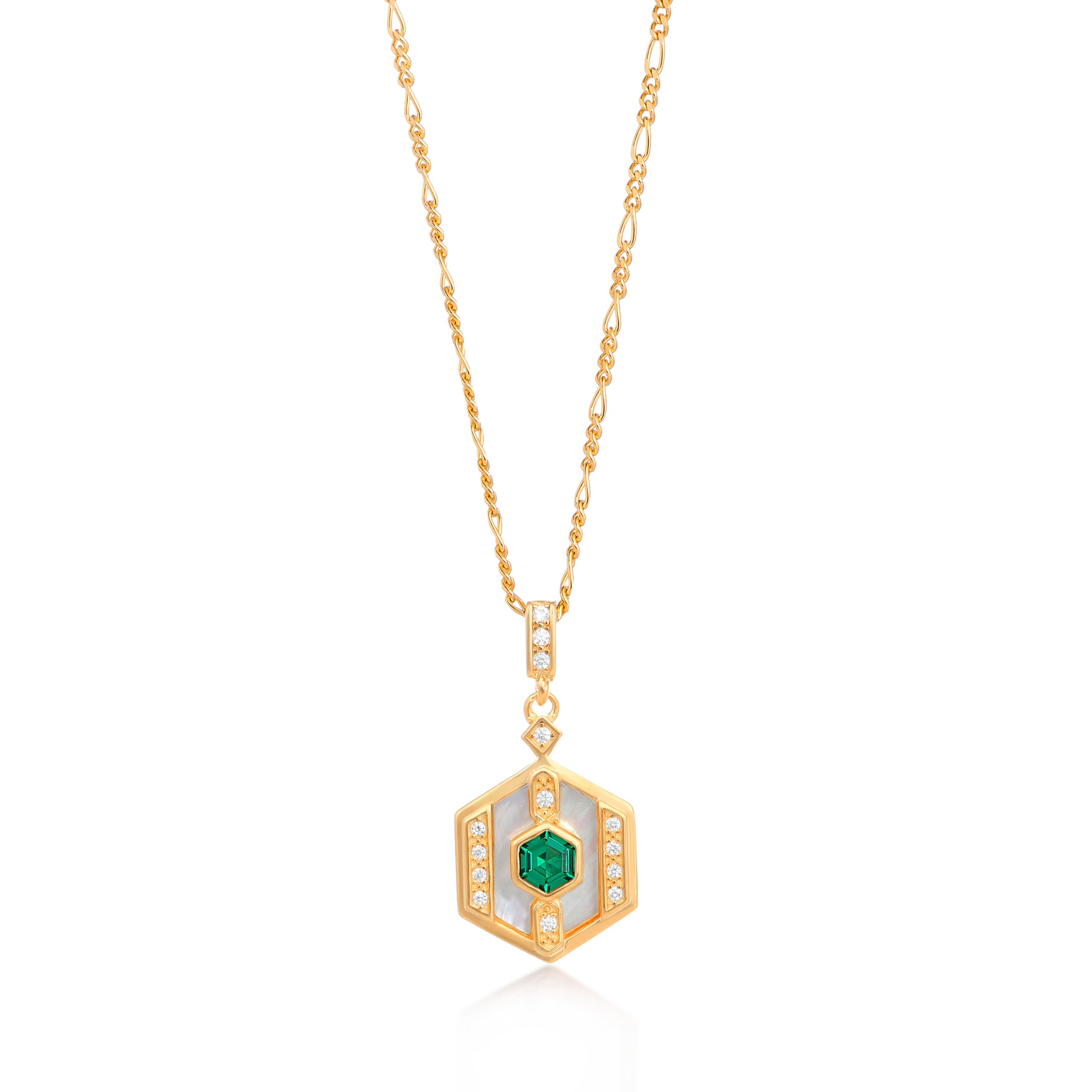 Darcy Necklace on Figaro Chain