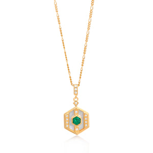 Darcy Necklace on Figaro Chain