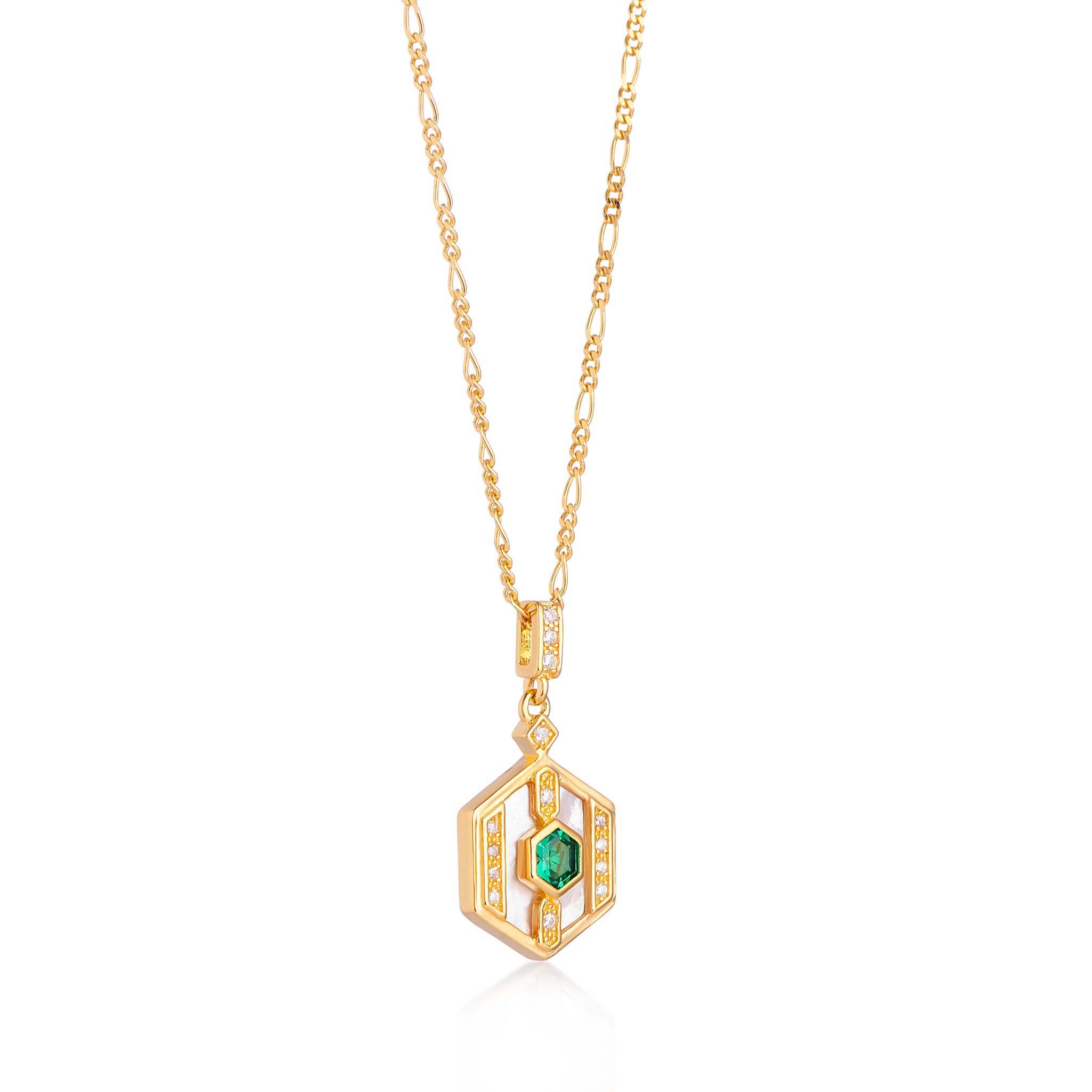 Darcy Necklace on Figaro Chain