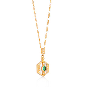 Darcy Necklace on Figaro Chain