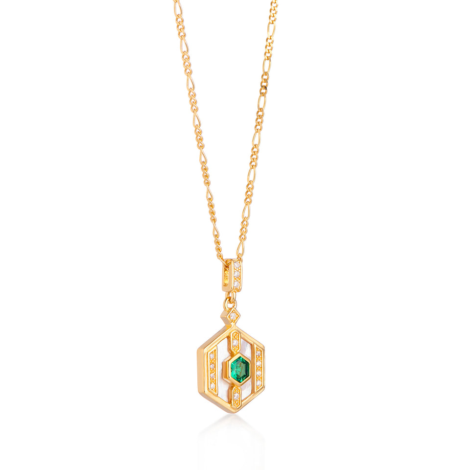 Darcy Necklace on Figaro Chain