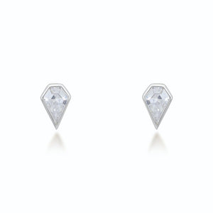 Sadie Silver Stud Earrings Earrings V by Laura Vann