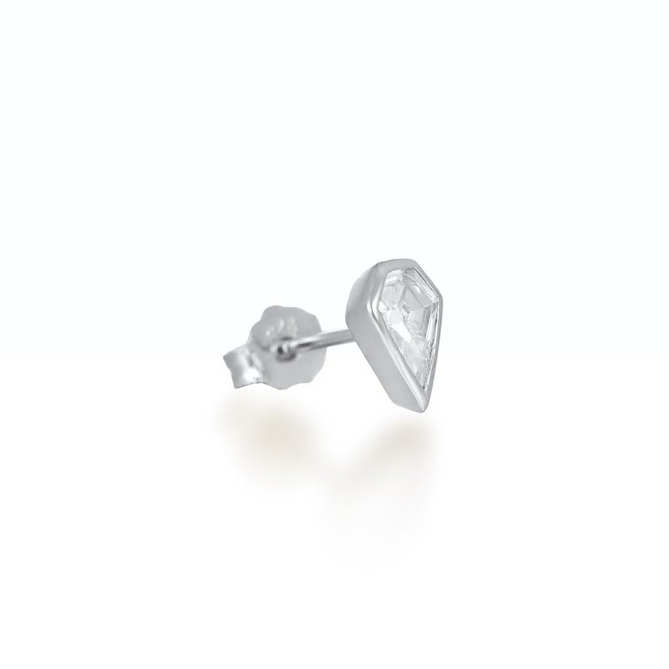 Sadie Silver Stud Earrings Earrings V by Laura Vann
