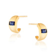 Erika Mini Chubby Blue Stone Hoop Earrings