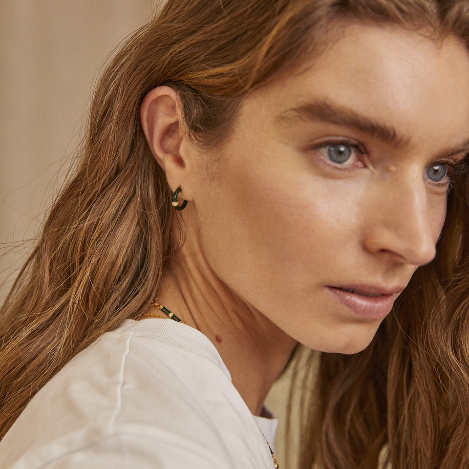 Erin Green Enamel Hoops