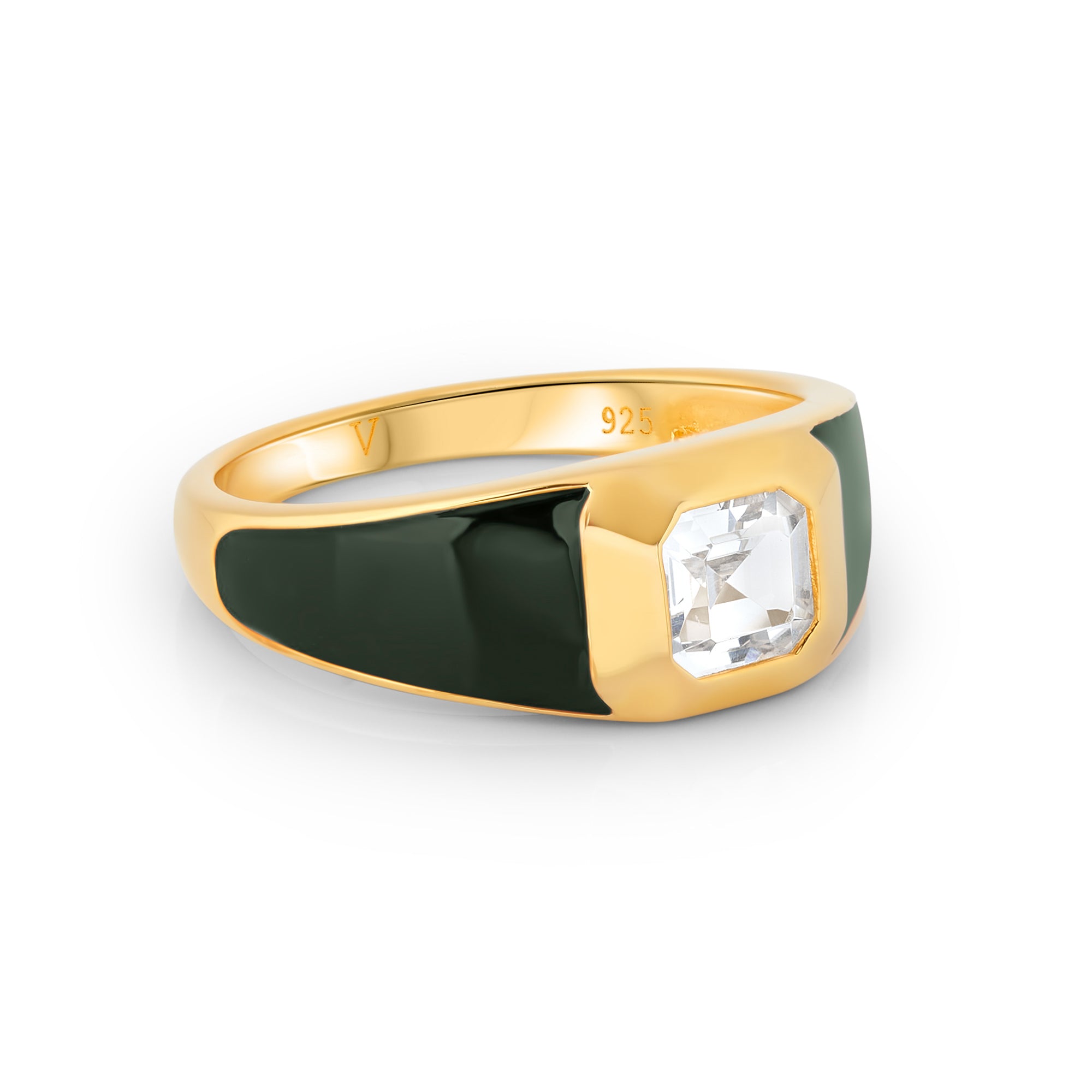Sophie Green Enamel Signet Ring