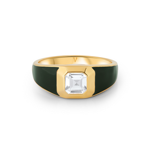 Sophie Green Enamel Signet Ring